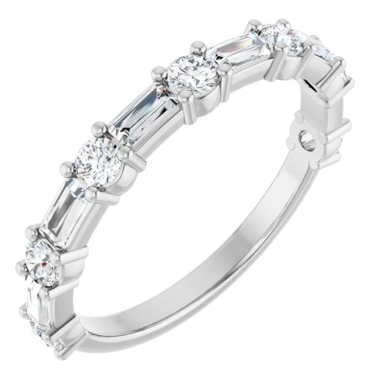 women’s sapphire ring-14K White 3/4 CTW Lab-Grown Diamond  Anniversary Band