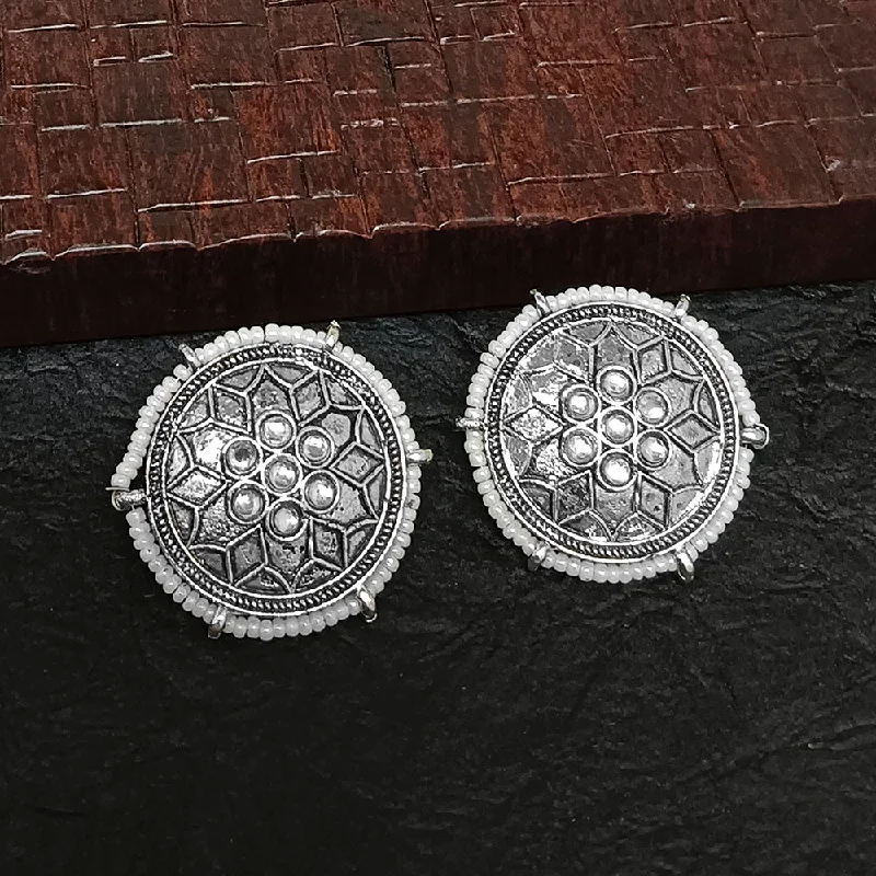 women’s matching earrings-Darshana Jewels Oxidised Plated Stud Earrings