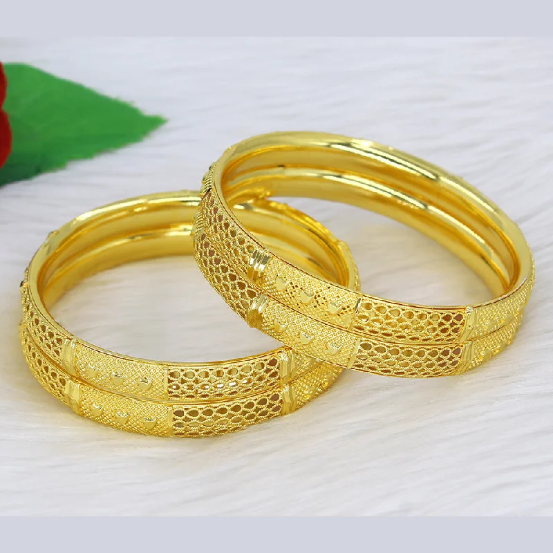 women’s heart bracelet-Mahavir Dye Gold Plating Bangles Set