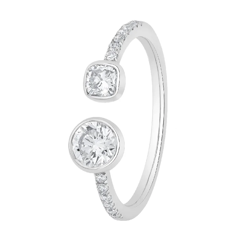 women’s promise engagement ring-Open Bezel Diamond Ring