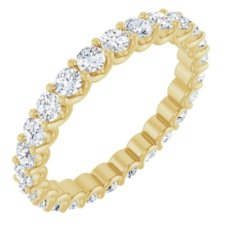 women’s birthstone wedding ring-14K Yellow 1 3/8 CTW Lab-Grown Diamond  Eternity Band Size 6