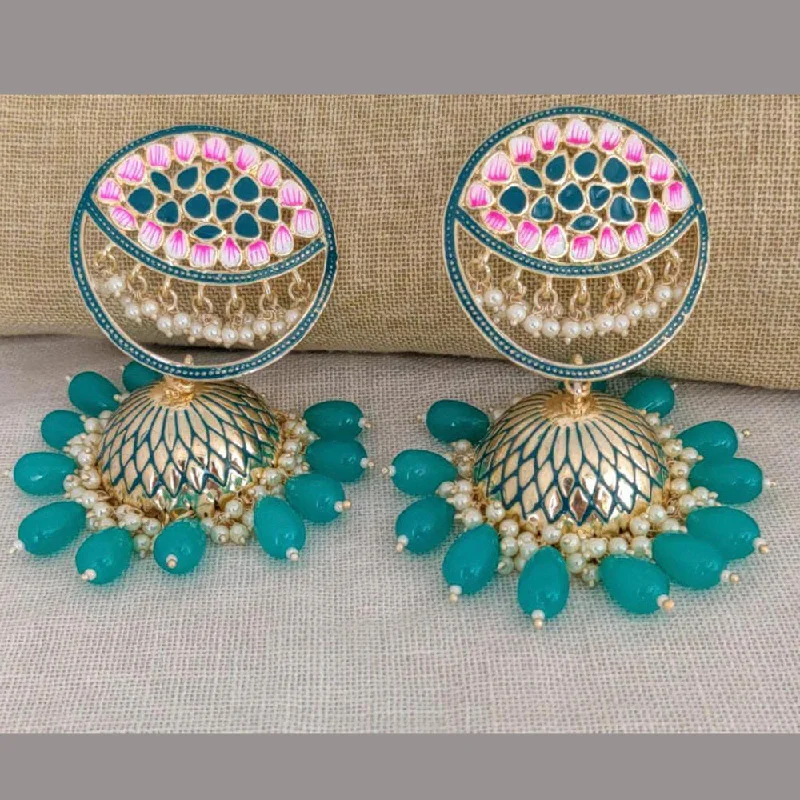 women’s custom earrings-Darshana Jewels Meenakari Jhumki Earrings