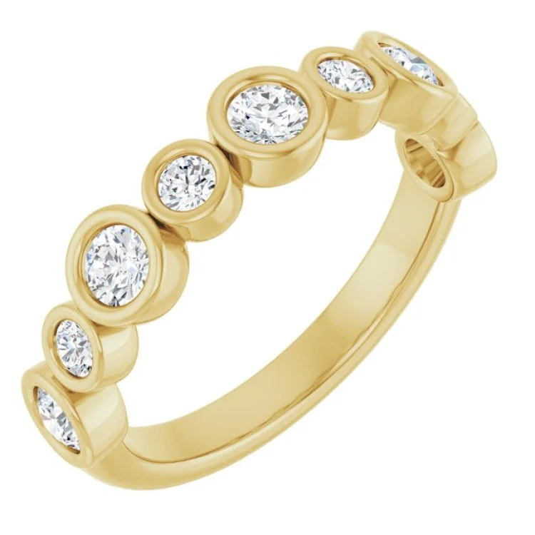 women’s cushion-cut diamond ring-14K Yellow 5/8 CTW Lab-Grown Diamond  Anniversary Band