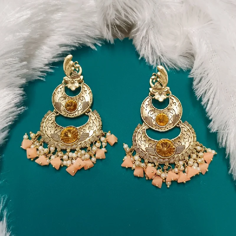 women’s matching earrings-Darshana Jewels Crystal Stone Gold Plated Dangler Earrings