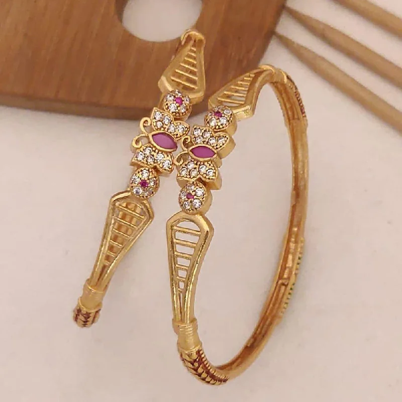 women’s wedding bangle-H K Fashion Gold Plated Bangle Set