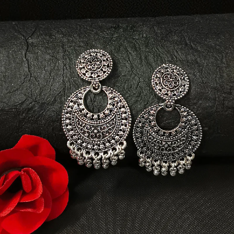 women’s gemstone earrings-Darshana Jewels Oxidised Plated Dangler Earrings