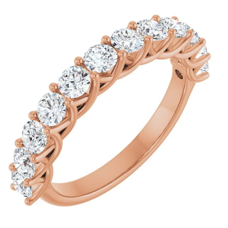 women’s thick gold ring-14K Rose 1 CTW Lab-Grown Diamond Anniversary Band