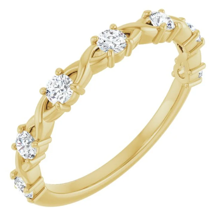 women’s stackable rings-14K Yellow 3/8 CTW Lab-Grown Diamond Anniversary Band