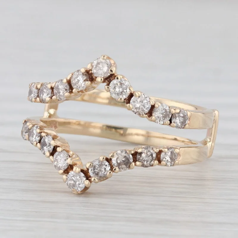 women’s promise engagement ring-0.90ctw Diamond Ring Jacket Guard 14k Yellow Gold Size 8 Wedding Bridal