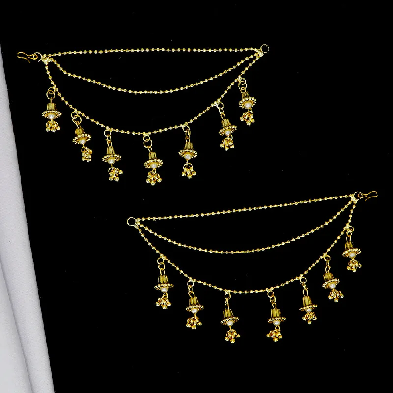 women’s diamond hoop earrings-Mahavir Gold Plated Kanchain Earrings