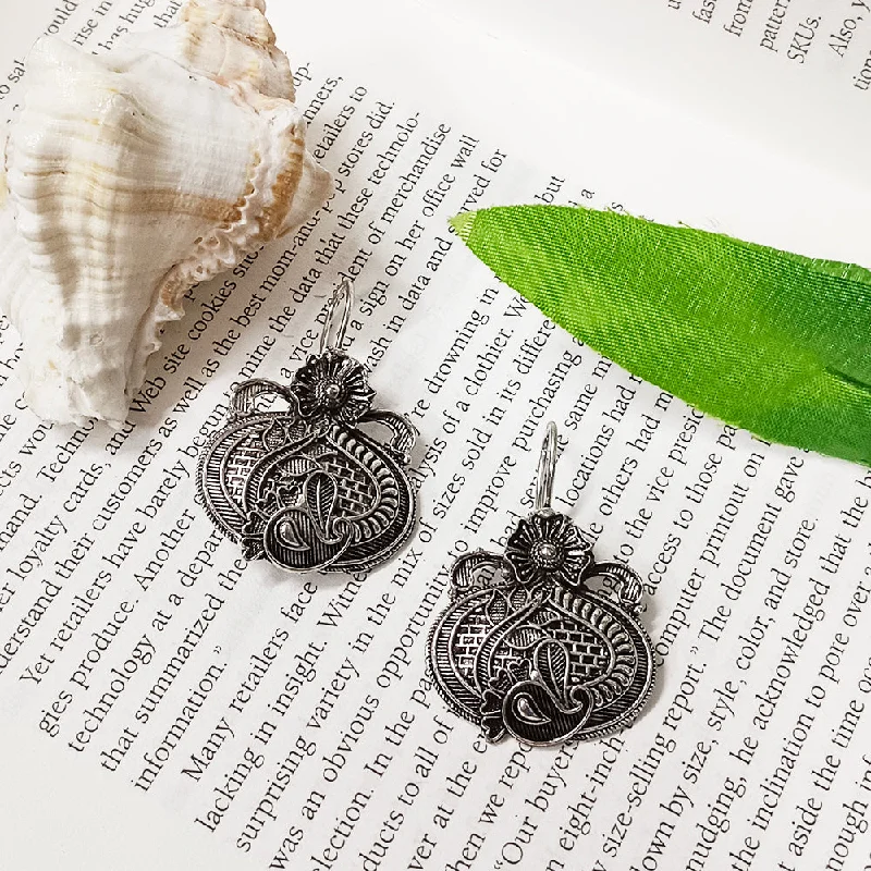 women’s vintage earrings-Darshana Jewels Oxidised Plated Stud Earrings