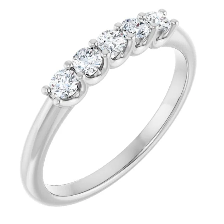 women’s adjustable ring-Platinum 1/3 CTW Lab-Grown Diamond Anniversary Band