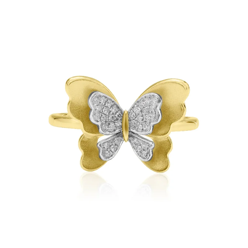 women’s elegant engagement ring-Butterfly Diamond Ring