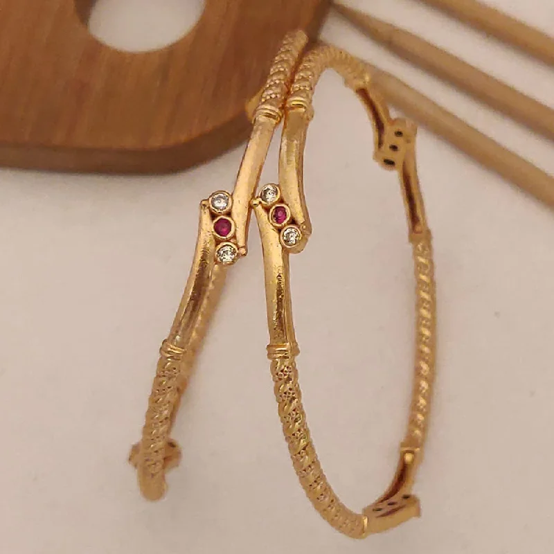 women’s wedding bangle-H K Fashion Gold Plated Bangle Set