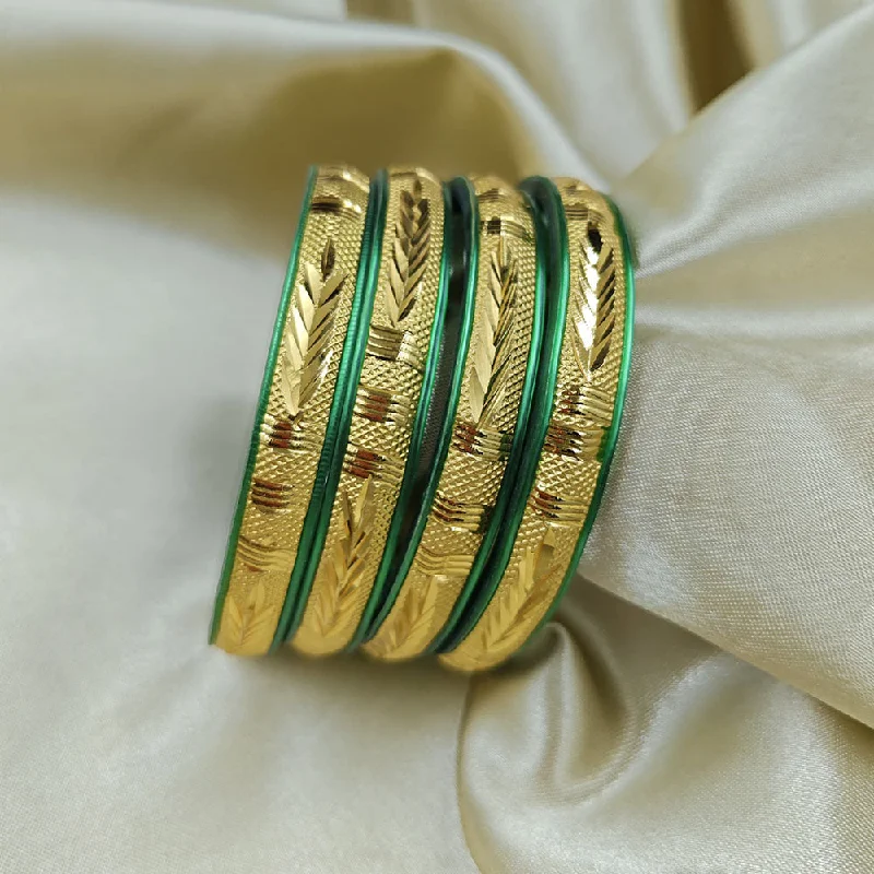 women’s cute bracelet-Manisha Jewellery Gold Plated Acrylic Base Bangles Set