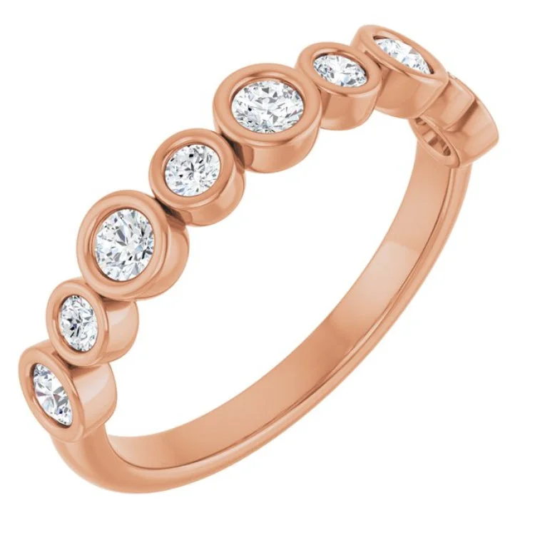 women’s custom gold ring-14K Rose 3/8 CTW Lab-Grown Diamond  Anniversary Band