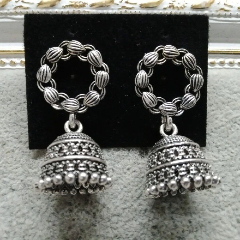 women’s vintage earrings for women-Darshana Jewels Oxidised Plated Pack Of 24  Jhumki Earrings - TAHEAR48