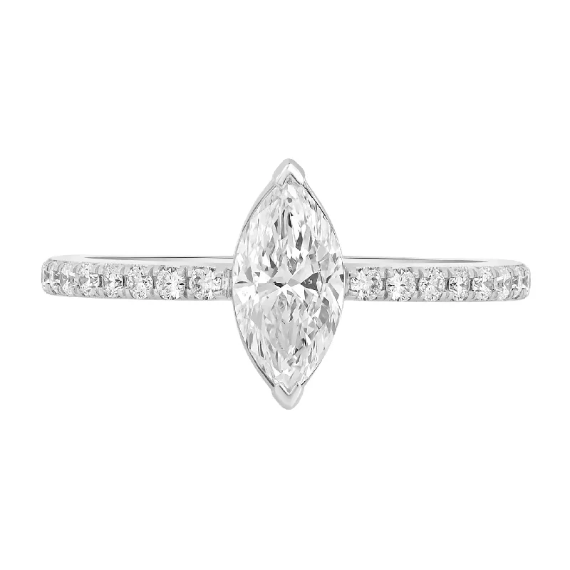 women’s custom engagement ring design-Marquise Shape Diamond Ring