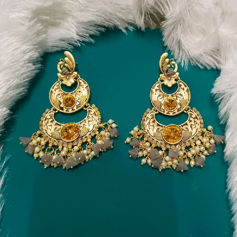 women’s cubic zirconia drop earrings-Darshana Jewels Crystal Stone Gold Plated Dangler Earrings