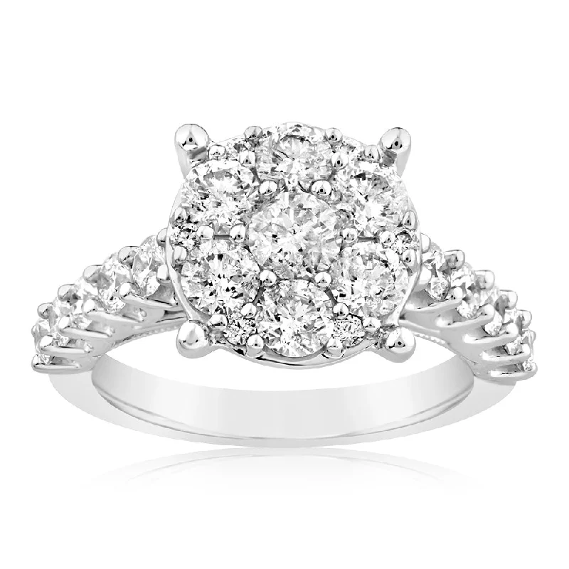 women’s platinum engagement ring-10ct White Gold Luminesce Lab Grown 2.3 Carat Diamond Ring