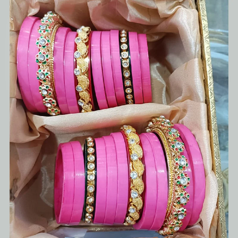 women’s hand-made bracelet-Shagna Acrylic Rajasthani Style Bangles Set