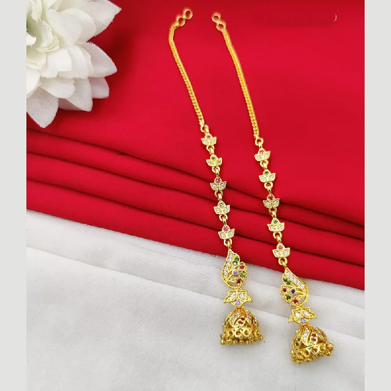 women’s wedding earrings-Fancyla Gold Plated Austrian Stone Kanchain Earrings