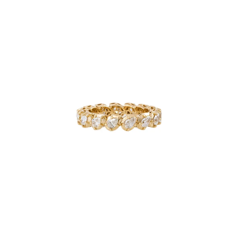 women’s unique gold ring-TEARDROP SOPHIA DIAMOND ETERNITY BAND RING