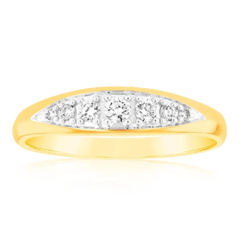 women’s classic diamond engagement ring-Luminesce Lab Grown 9ct Yellow Gold 1/6 Carat Diamond Ring