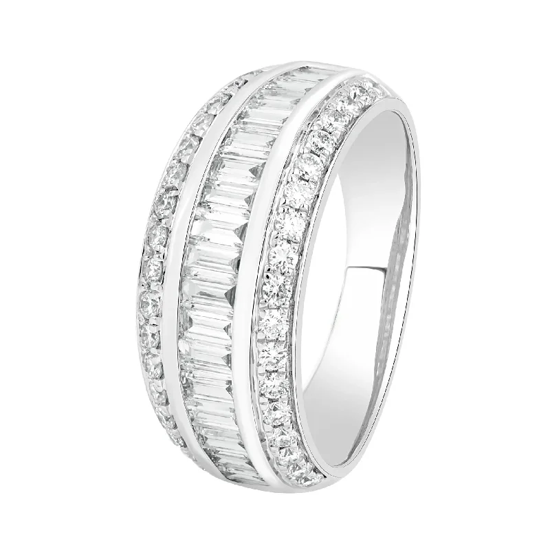 women’s solitaire diamond engagement ring-The Baguette Diamond Ring