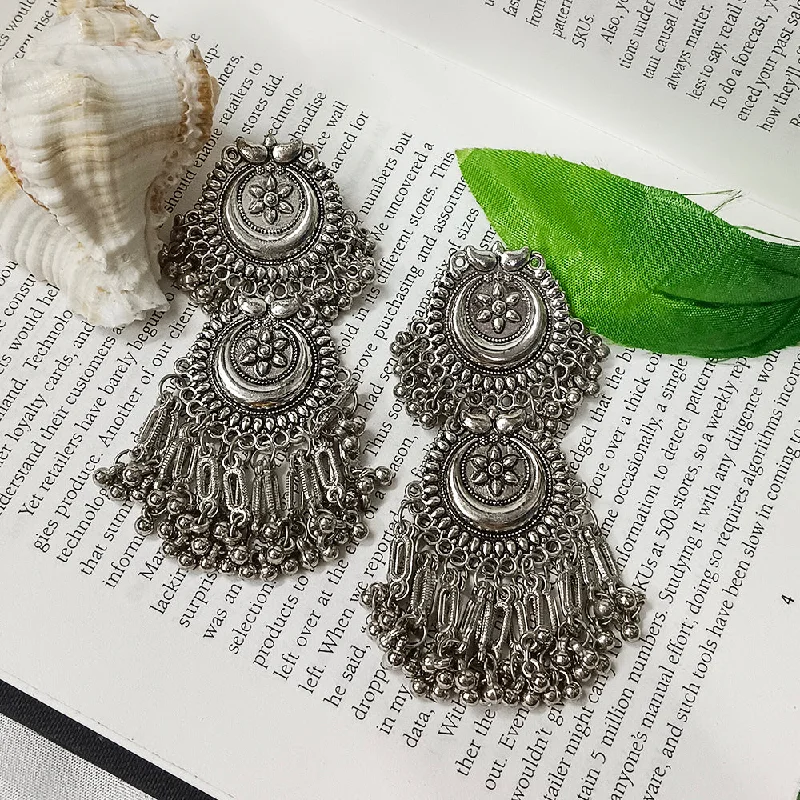 women’s hoop earrings-Darshana Jewels Oxidised Plated Dangler Earrings