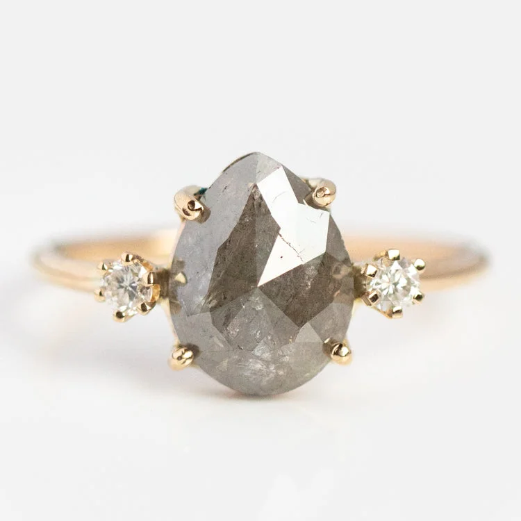 women’s gold engagement ring-Eternal Grey Diamond Ring