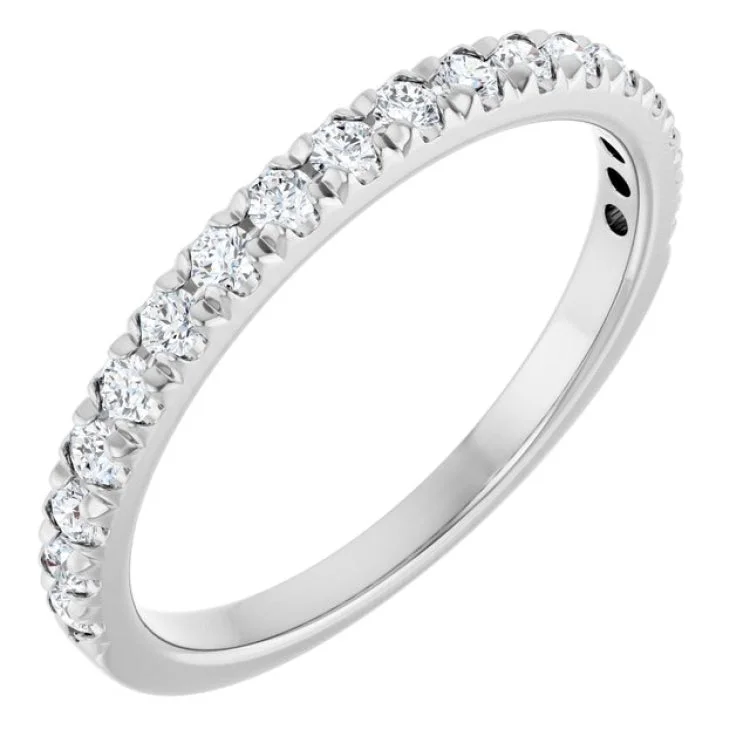 women’s antique engagement ring-14K White 1/3 CTW Lab-Grown Diamond French-Set Anniversary Band