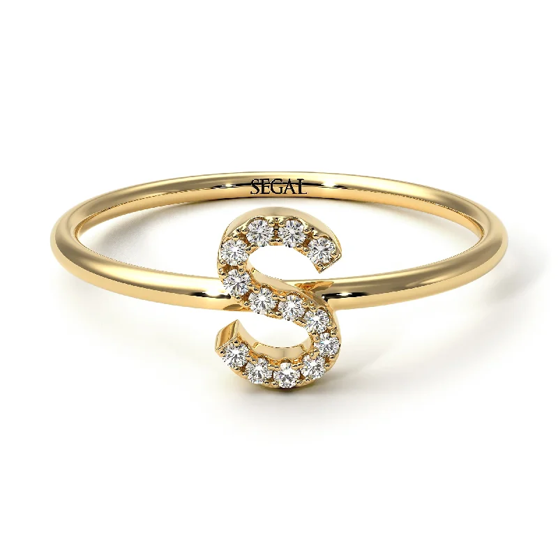 women’s gold solitaire engagement ring-Initial Diamond Ring - Raegan No. 1