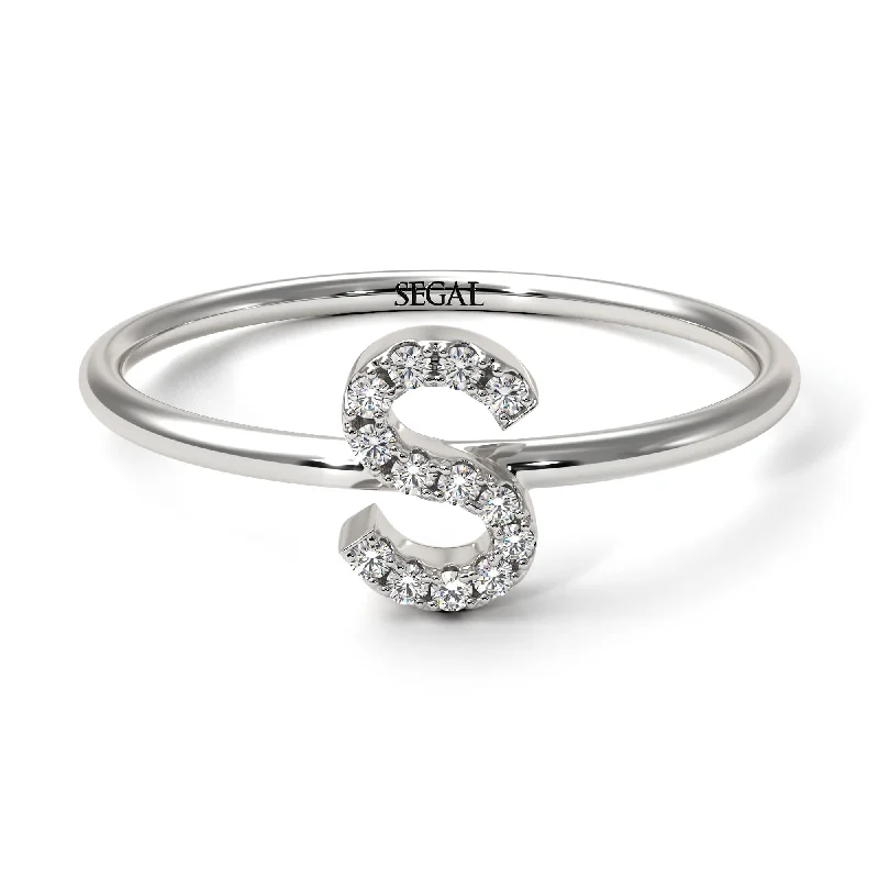 women’s antique engagement ring-Initial Diamond Ring - Raegan No. 3