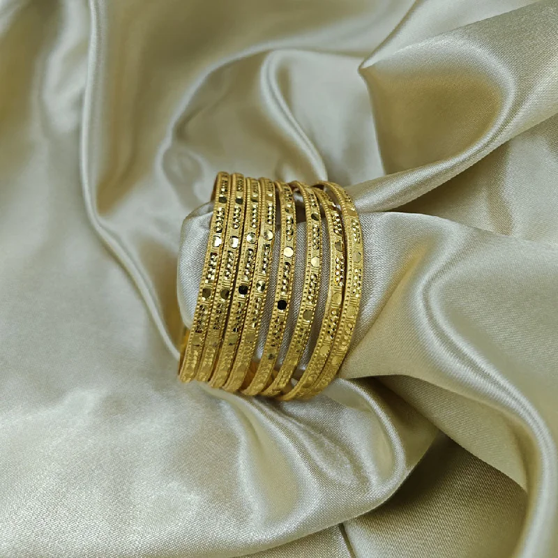 women’s luxury tennis bracelet-Manisha Jewellery Gold Plated  Bangles Set