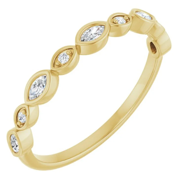 women’s silver eternity ring-14K Yellow 1/5 CTW Lab-Grown Diamond  Anniversary Band