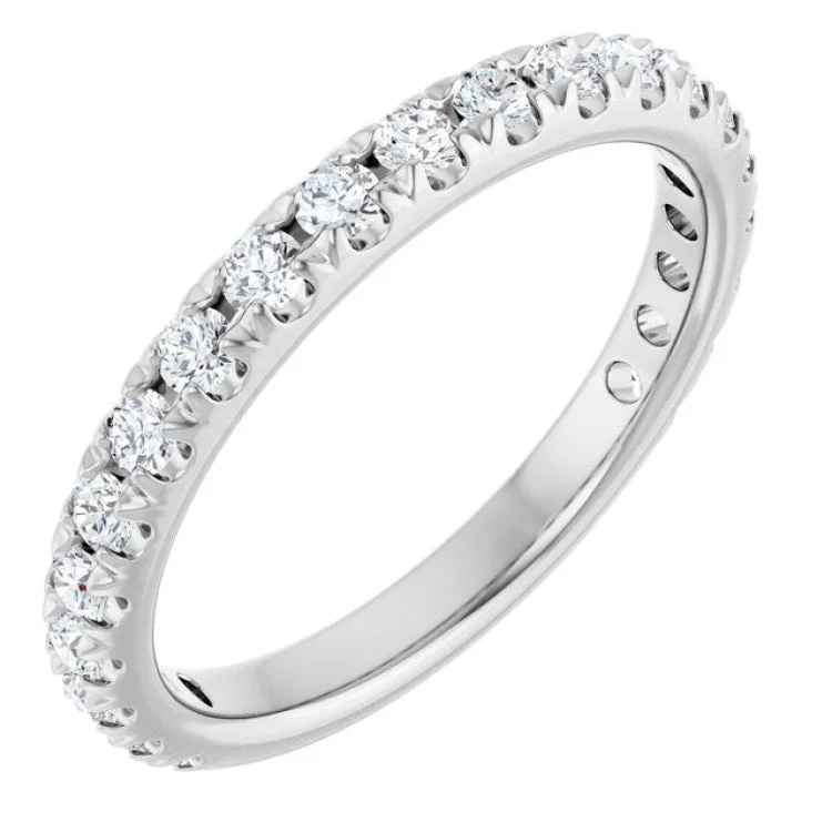 women’s custom engagement band-Platinum 5/8 CTW Lab-Grown Diamond French-Set Anniversary Band