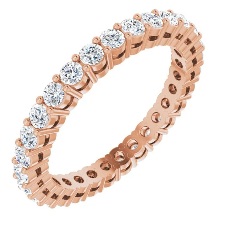 women’s solitaire diamond ring-14K Rose 7/8 CTW Lab-Grown Diamond  Eternity Band