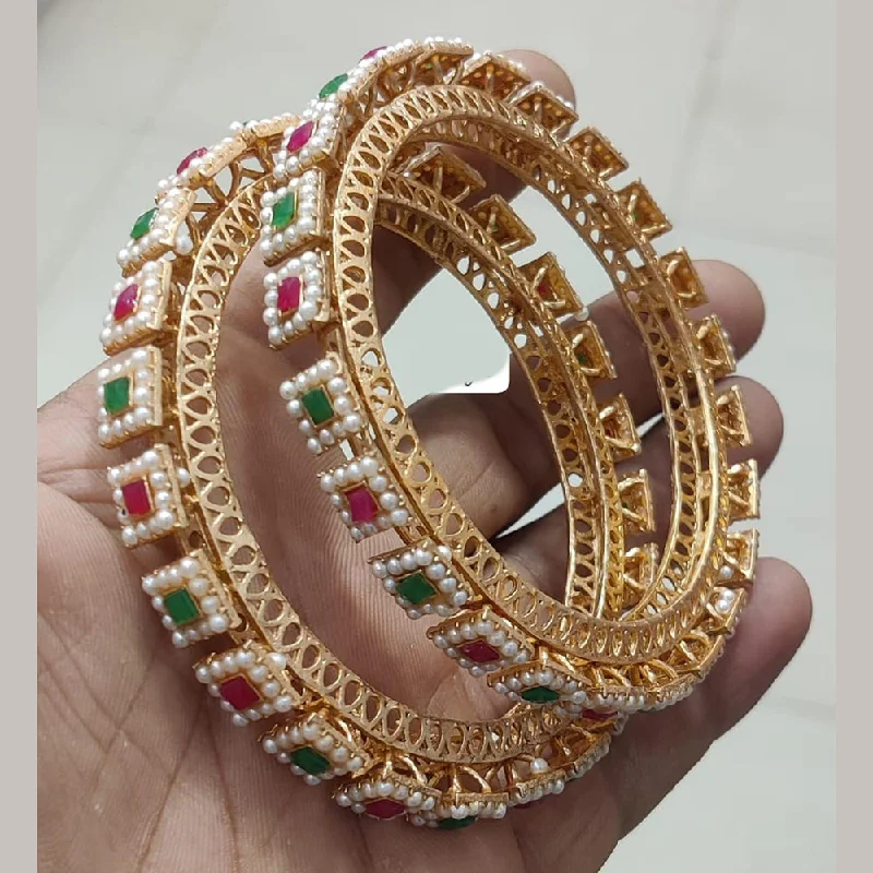 women’s stylish bangle-Pooja Bangles Gold Plated Bangle Set