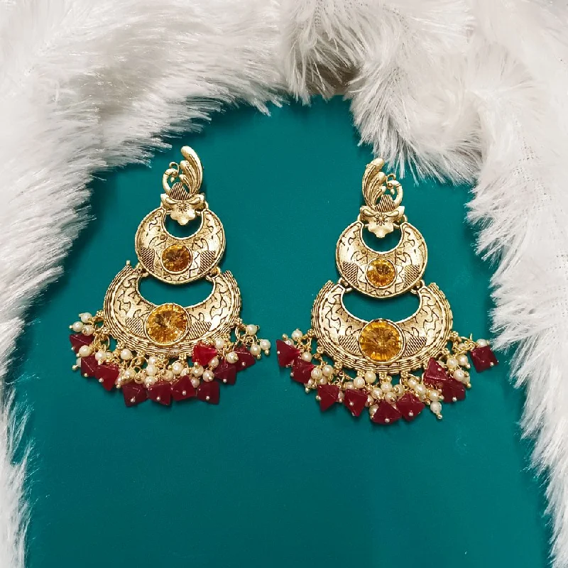 women’s classy hoop earrings-Darshana Jewels Crystal Stone Gold Plated Dangler Earrings