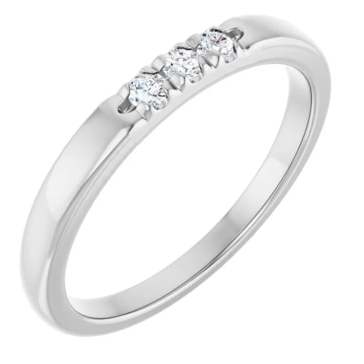 women’s sapphire diamond ring-Platinum 0.08 CTW Lab-Grown Diamond Anniversary Band