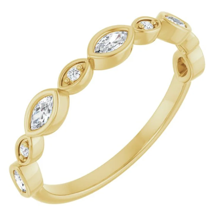 women’s sapphire diamond ring-14K Yellow 1/4 CTW Lab-Grown Diamond  Anniversary Band