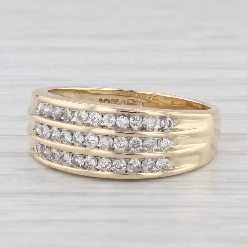 women’s silver engagement ring-0.27ctw Diamond Ring 10K Yellow Gold Size 7.25 Wedding Band