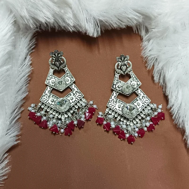 women’s evening earrings-Darshana Jewels Crystal Stone Silver Plated Dangler Earrings