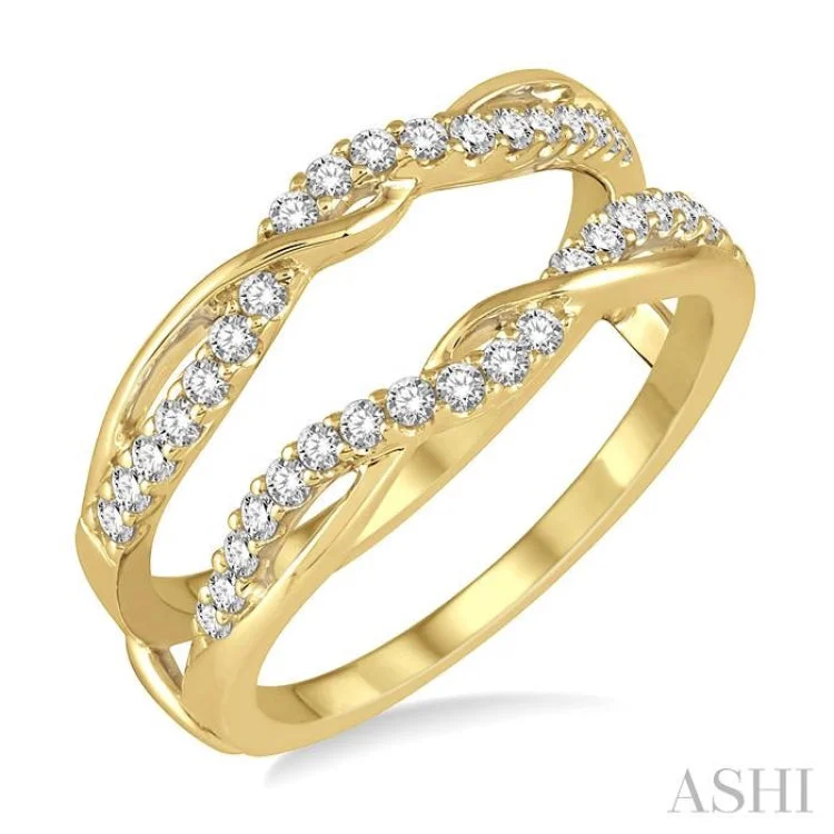 women’s birthstone ring-3/8 Ctw Round Diamond Insert Ring in 14K Yellow Gold