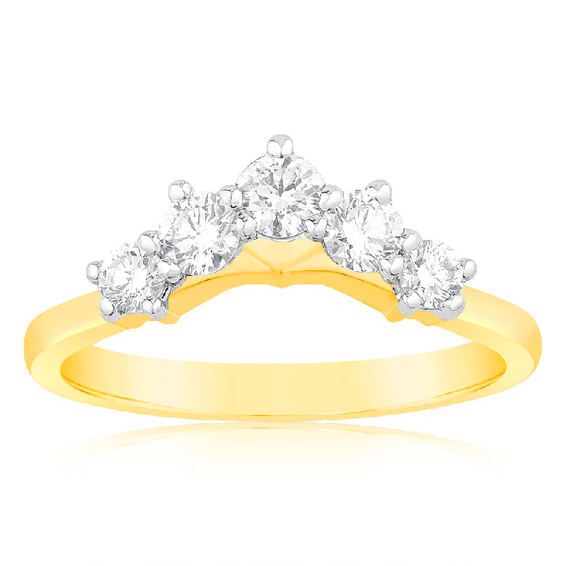 women’s vintage-inspired engagement ring-Luminesce Lab Grown 1/2 Carat Eternity Curve Diamond Ring in 18ct Yellow Gold