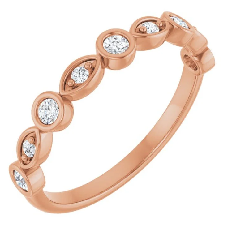 women’s luxury ring-14K Rose 1/5 CTW Lab-Grown Diamond  Anniversary Band