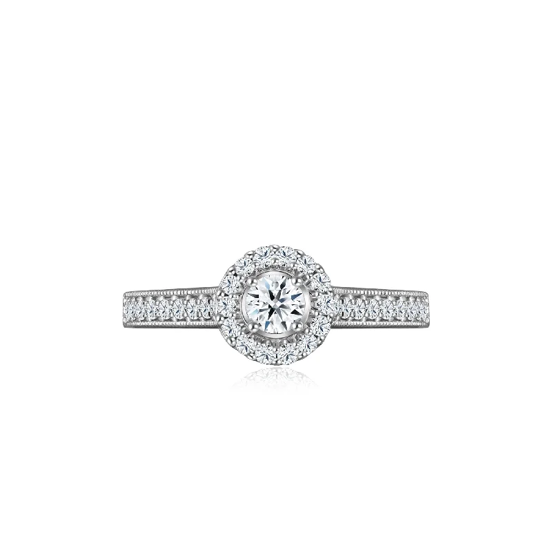 women’s sapphire engagement ring-Halo Cluster Diamond Ring