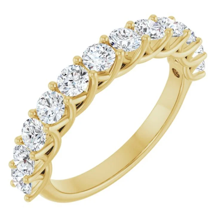 women’s adjustable gold ring-14K Yellow 1 CTW Lab-Grown Diamond Anniversary Band