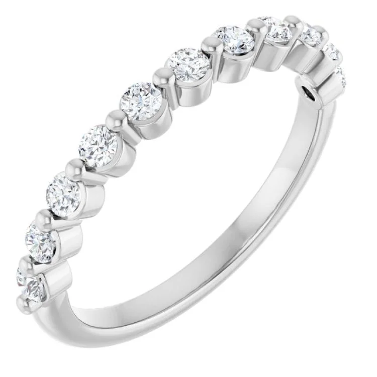 women’s platinum ring-Platinum 1/3 CTW Lab-Grown Diamond Anniversary Band